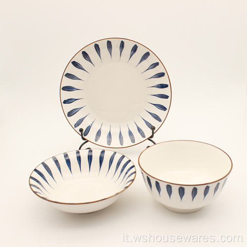 12pcs set di stoviglie in porcellana ceramica popolare